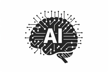 AI Brain Chip biomedical informatics. Artificial Intelligence reticle mind neon berry pink axon. Semiconductor few shot learning circuit board data visualization