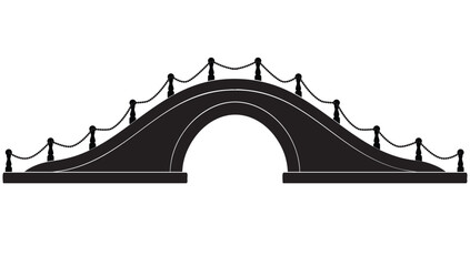 Stone arch bridge, vintage style, vector illustration - obrazy, fototapety, plakaty