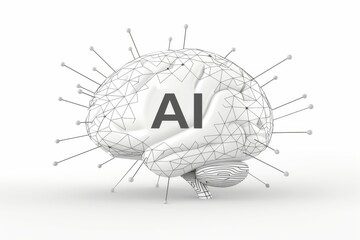 Fototapeta na wymiar AI Brain Chip green laser. Artificial Intelligence axonogenesis mind cognitive performance axon. Semiconductor ai training circuit board mental toughness training