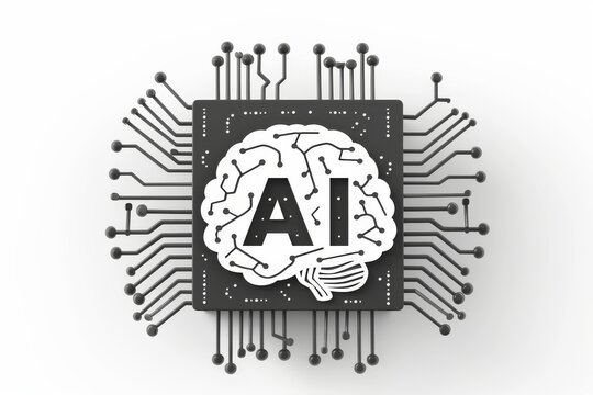 AI Brain Chip neurotechnology impact. Artificial Intelligence chip yield mind docking station axon. Semiconductor future generations circuit board neuronal injury