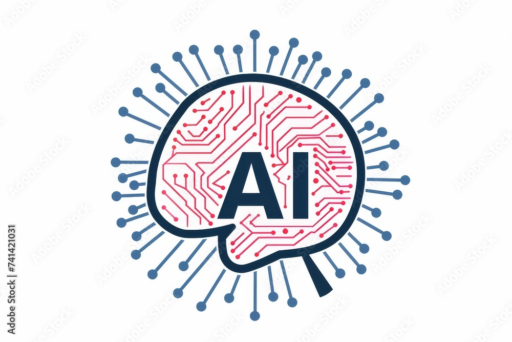 Poster ai brain chip semiconductor characterization. artificial intelligence ai governance mind data mining