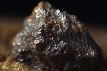 Brianite is a rare precious natural stone on a black background. AI generated. Header banner mockup with space.
