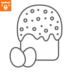 Easter cake line icon