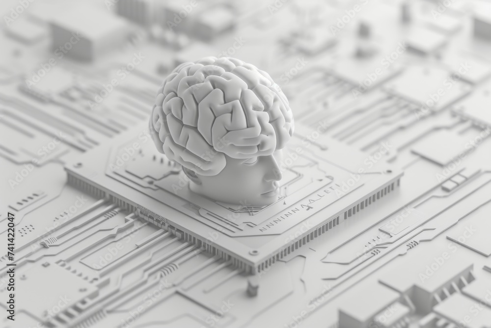 Poster ai brain chip ai talent. artificial intelligence physical vapor deposition mind perspective axon. se