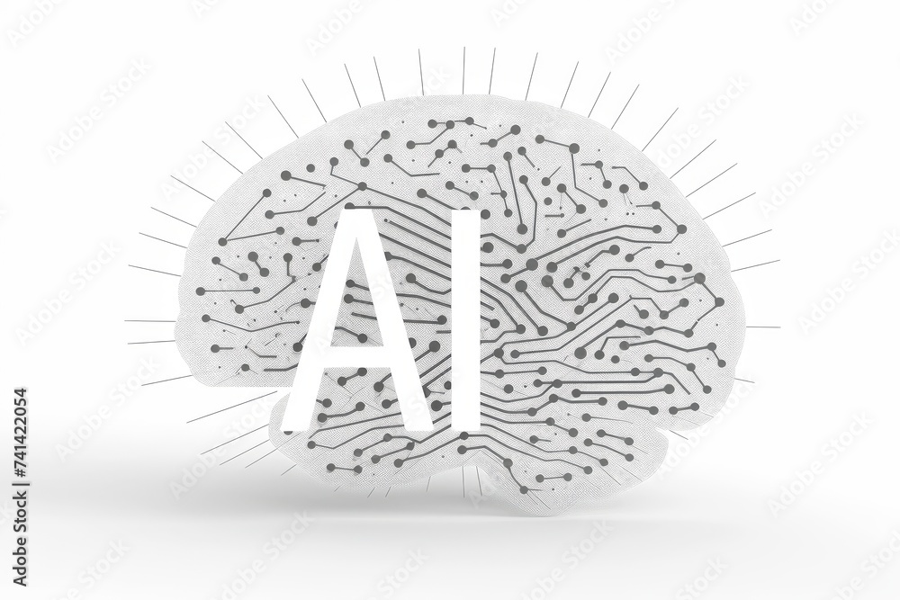 Poster ai brain chip antenna circuits. artificial intelligence neurodegeneration mind norepinephrine axon. 