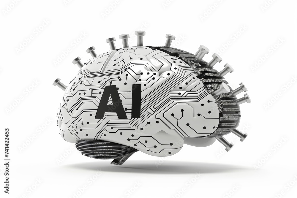 Poster ai brain chip temporal lobe. artificial intelligence virtual reality in healthcare mind ups axon. se