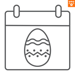 Easter day calendar line icon