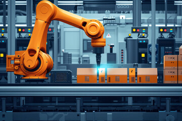 Robots equipped with vision sensors inspect products for defects, ensuring quality control in processes such as packaging