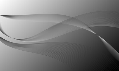 gray soft lines wave curves with smooth gradient abstract background