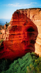 Nature area with orange-colored clay rock formations
Las Medúlas Natural Park in Spain