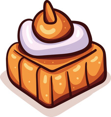 Sweet cake vector illustration. Dessert food symbol. Bakery design elements