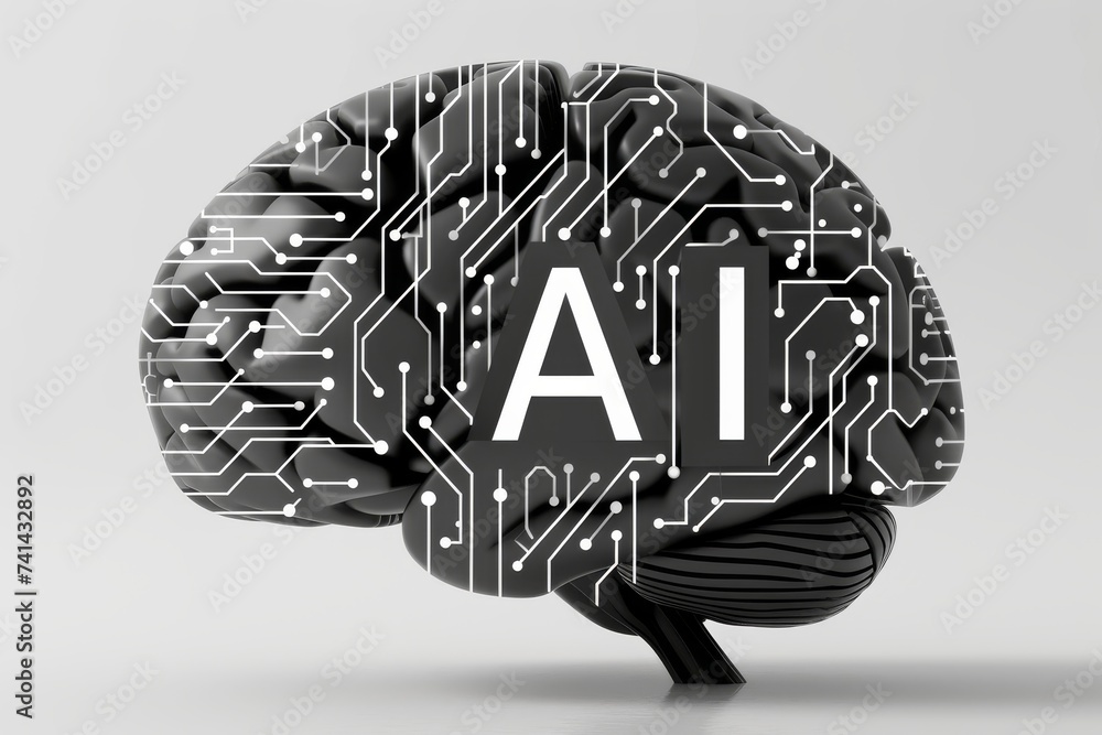 Poster ai brain chip platform as a service. artificial intelligence laser engraver mind digital technologie