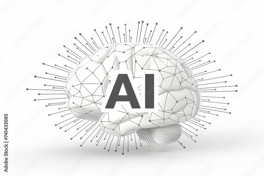 Poster ai brain chip machine learning. artificial intelligence ai culture mind multigate transistors axon. 