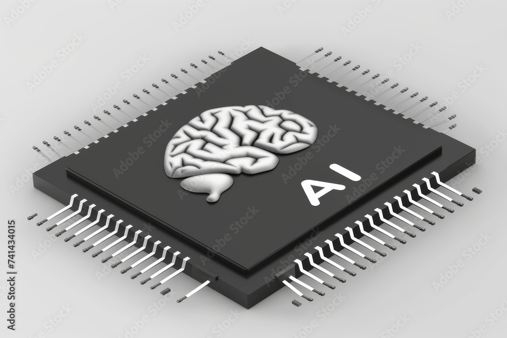 Poster ai brain chip neuroimplants. artificial intelligence ai assisted diagnostics mind tomorrow challenge