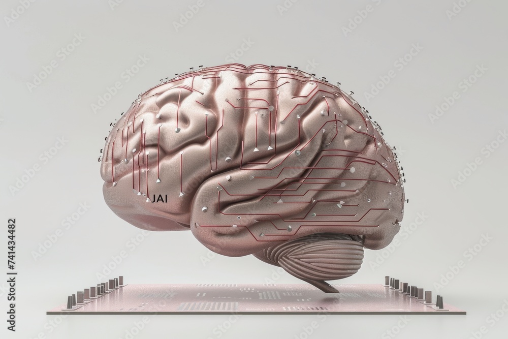 Poster ai brain chip neuroergonomics. artificial intelligence memory leak mind it training axon. semiconduc