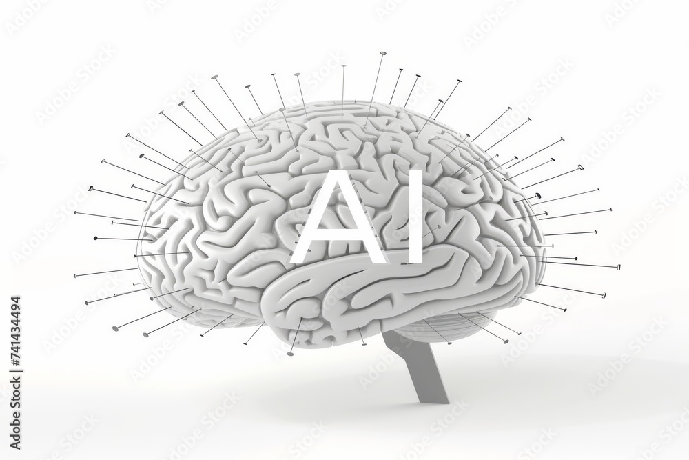 Poster ai brain chip neurodevelopmental disorders. artificial intelligence encoding mind data replication a