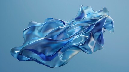 Obraz premium A blue piece of cloth against a blue background. Flowing forms. Soft and airy compositions. Abstract background, texture. Generated by artificial intelligence. 
