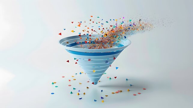 Confetti Funnel Marketing Infographic Lead Generation Digital Concept