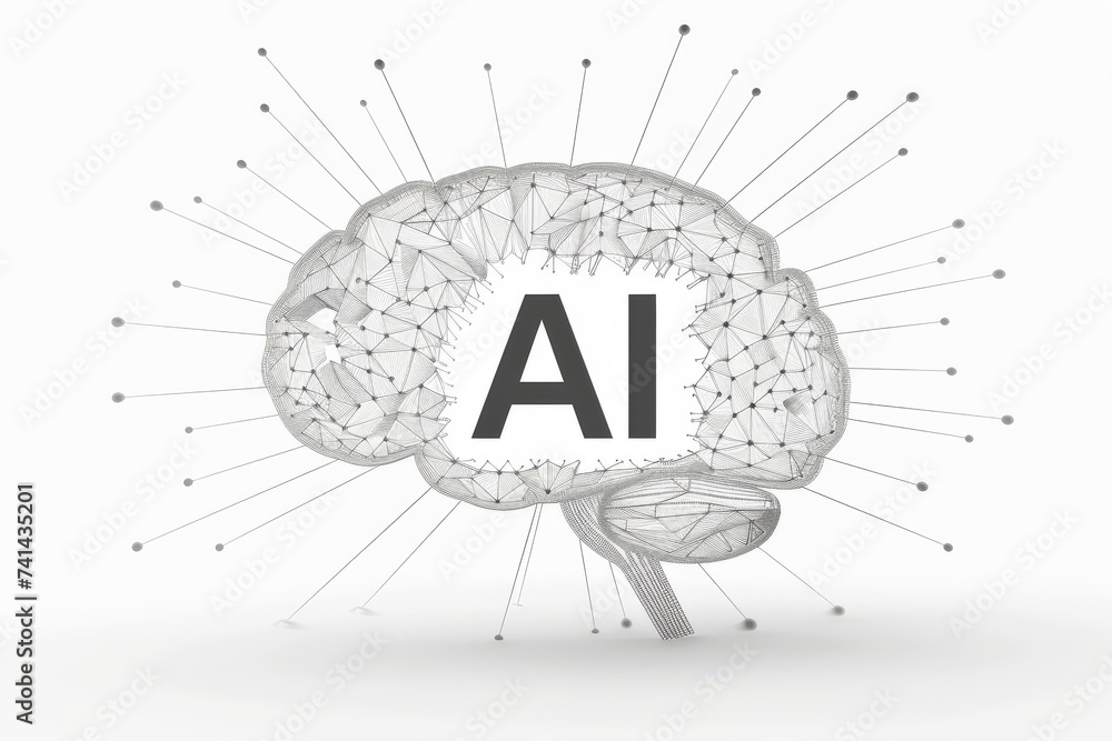 Poster ai brain chip design for yield. artificial intelligence ai education mind pcb manufacturing axon. se