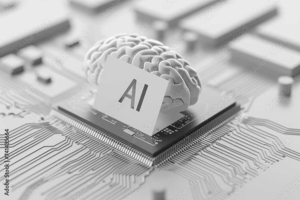 Aufkleber ai brain chip filtering. artificial intelligence longitudinal axon pathways mind digital health axon