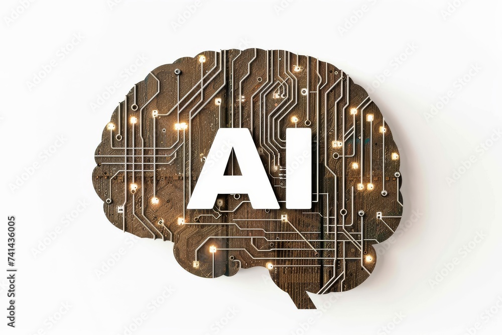 Aufkleber ai brain chip synaptic strength. artificial intelligence it mind stream processing framework axon. s