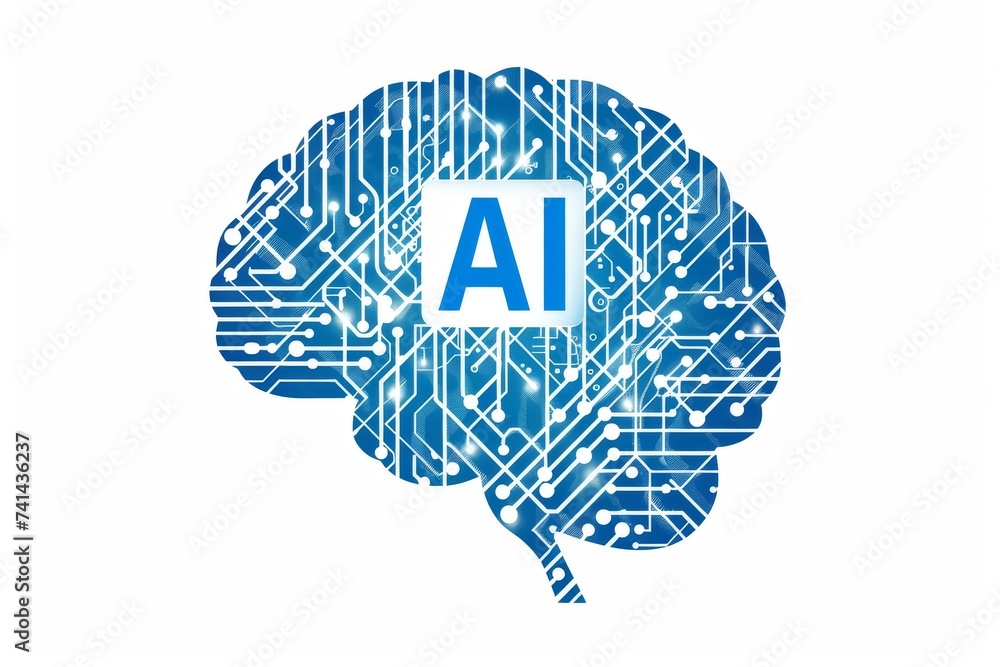 Aufkleber ai brain chip statistical process control. artificial intelligence brainwave sensor mind adaptabilit