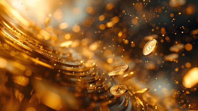 Flying Gold Coins Financial Market Investment Insights