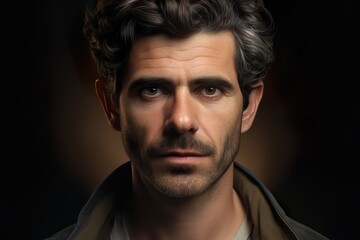 Fototapeta premium Dual Perspectives: A Study of a Man's Face Capturing Subtle Variations in Light and Expression