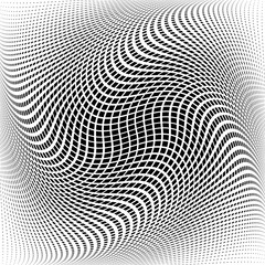 Abstract Op Art Design. Illusion of Twisting Rotation Torsion Movement.