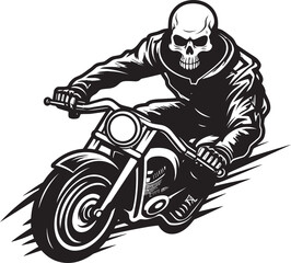 Skeletal Shredder Racing Through the Night with the Skeleton Biker