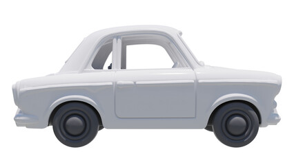 3D toy car isolated on white transparent