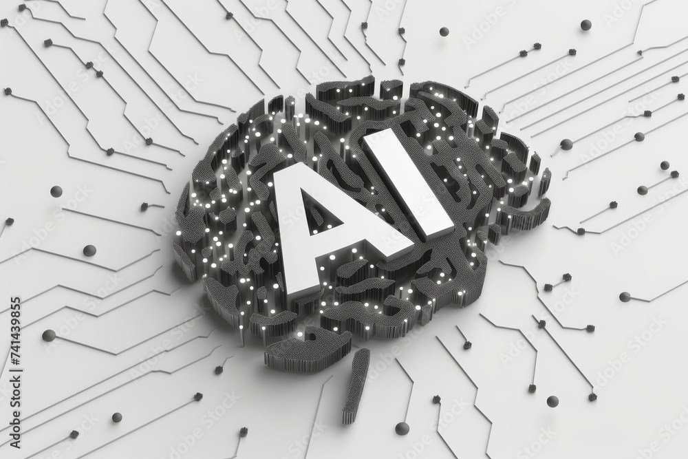 Poster ai brain chip digital divide. artificial intelligence visual aid mind energy healing axon. semicondu