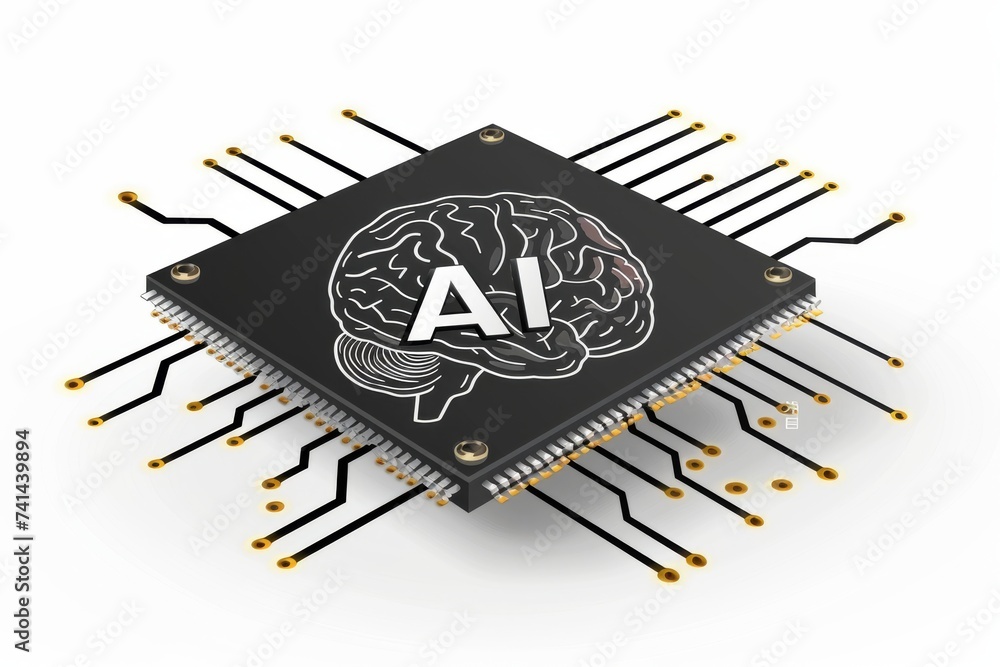 Poster ai brain chip ionotropic receptors. artificial intelligence tree traversal mind explainable ai axon.
