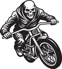 Fototapeta na wymiar Phantom Phalanx Riding with the Skeleton Biker Crew