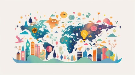 Global wellness essentials flat design for world health day