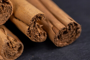 fragrant fresh cinnamon in twisted sticks