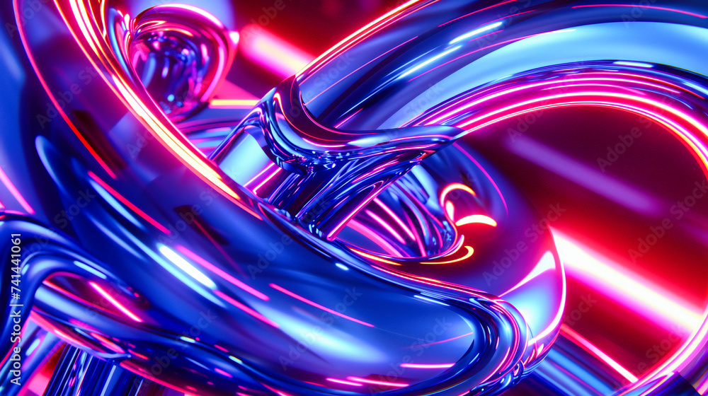 Poster futuristic and dynamic light pattern, blending colors and energy in a vibrant abstract design for mo