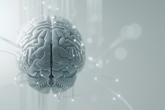 AI Brain Chip neurological training. Artificial Intelligence simd mind supervised learning axon. Semiconductor informatics integration circuit board axon arborization