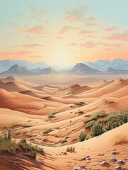 Fototapeta premium Bohemian Desert Landscape Prints: Sand Valleys & Desert Valley Beauty