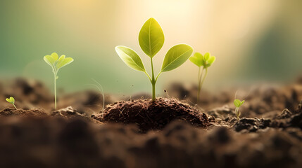 Green saplings sprout creative entrepreneurial investment success