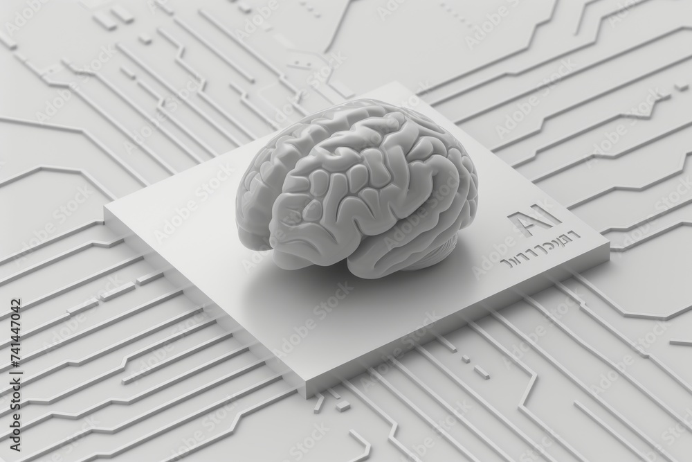 Aufkleber ai brain chip spine ct. artificial intelligence reflection mind ai transparency axon. semiconductor 