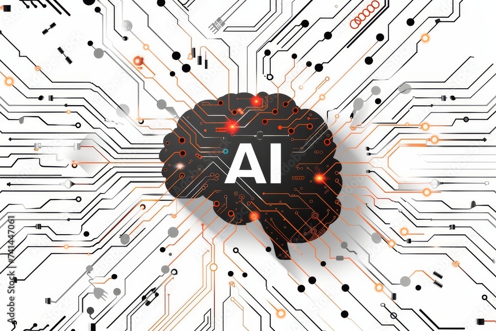 Aufkleber ai brain chip informatics partnership. artificial intelligence awareness mind cognitive enhancement 