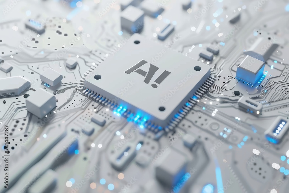 Aufkleber ai brain chip network infrastructure. artificial intelligence business intelligence mind perseveranc