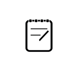 Note pad and pen icon vector. memo sheet or to do list illustration symbol 