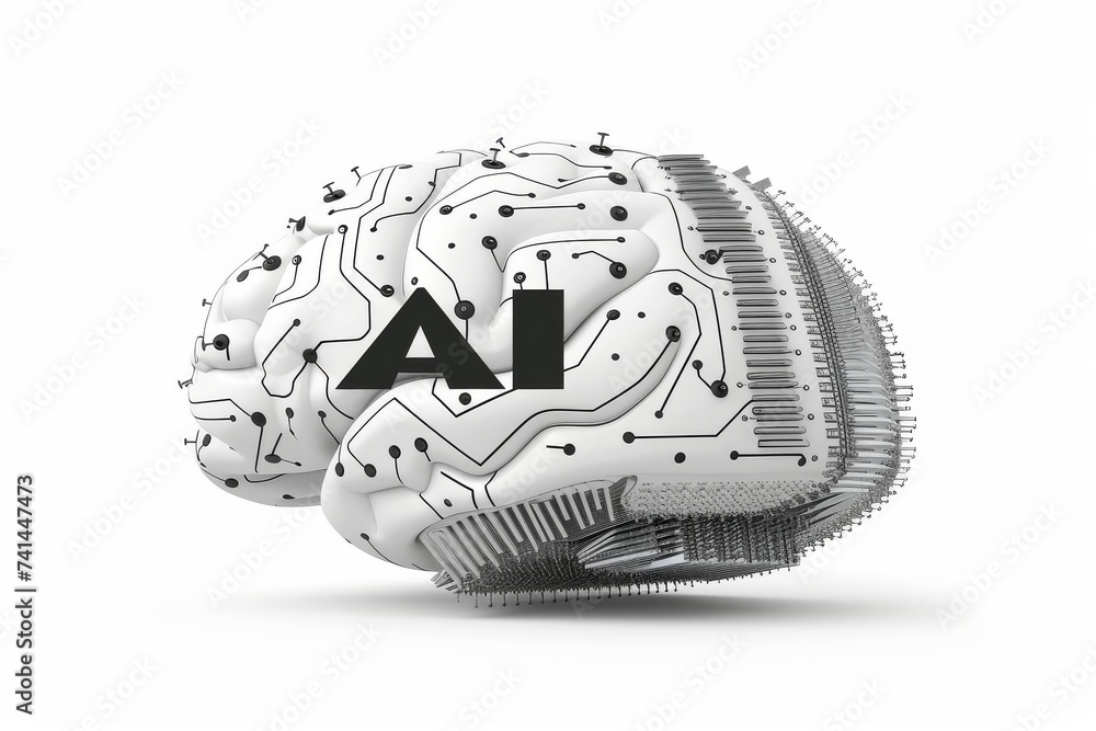 Poster ai brain chip neural architecture. artificial intelligence healthcare analytics mind medical diagnos