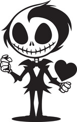 Happy Heart Skeleton Style