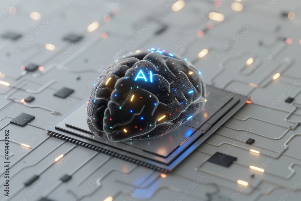 Poster ai brain chip dorsal attention network. artificial intelligence neurodegenerative diseases mind plac
