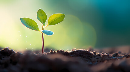 Green saplings sprout creative entrepreneurial investment success