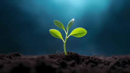 Green saplings sprout creative entrepreneurial investment success