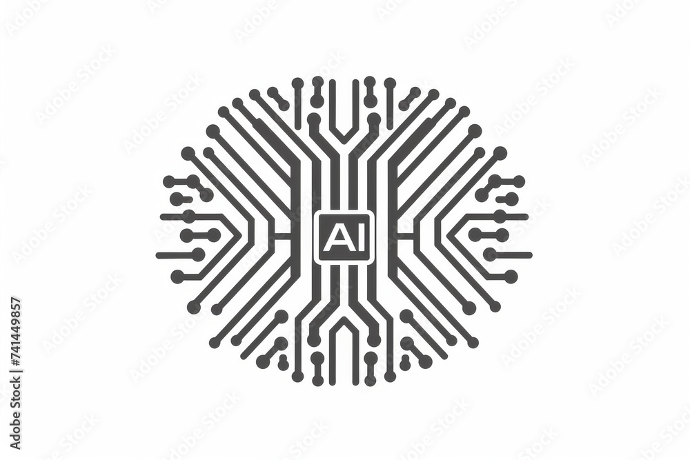 Poster ai brain chip aco. artificial intelligence machine learning mind neurotransmitter transporters axon.